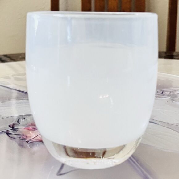 Glassybaby Hand-Blown Milky-White Votive Candle Holder